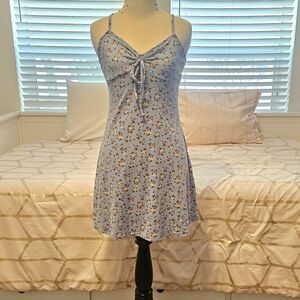 Blue Floral Print Dress
